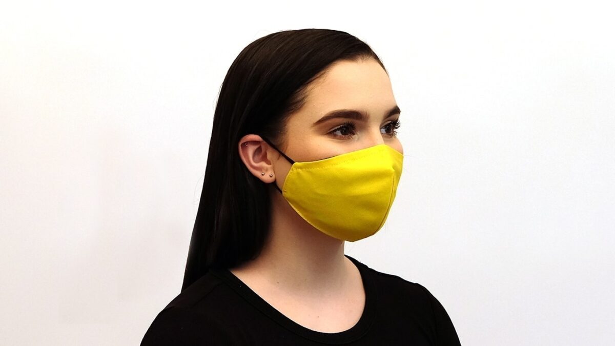 faceoff mask adult woman cone color yellow insert black 2